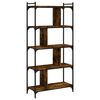 vidaXL Librer&iacute;a 5 estantes madera ingenier&iacute;a roble ahumado 76x32x158cm