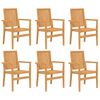 vidaXL Sillas de jard&iacute;n apilables 6 uds madera de teca 56,5x57,5x91 cm