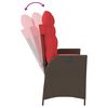 vidaXL Sill&oacute;n reclinable de jard&iacute;n con cojines rat&aacute;n sint&eacute;tico marr&oacute;n