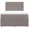vidaXL Cama box spring con colch&oacute;n tela gris taupe 160x200 cm