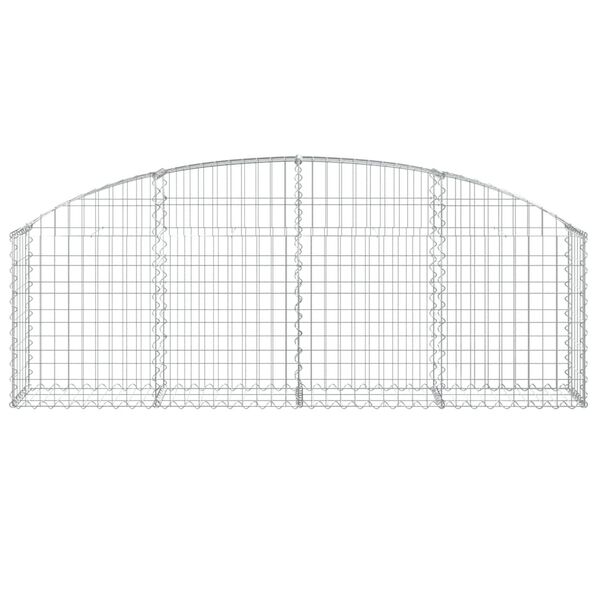 vidaXL Cesta de gaviones forma arco hierro galvanizado 200x30x60/80 cm