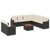 vidaXL Set de sof&aacute;s de jard&iacute;n 10 pzas cojines rat&aacute;n sint&eacute;tico negro