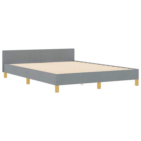 vidaXL Estructura de cama con cabecera Gris claro 160 x 200 cm tela