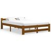 vidaXL Estructura cama sin colch&oacute;n madera pino marr&oacute;n miel 120x200 cm