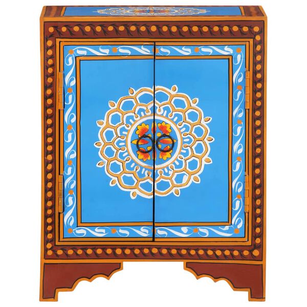 vidaXL Mesita de noche pintada a mano madera maciza mango 40x30x50 cm