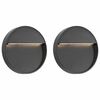 vidaXL L&aacute;mparas LED de pared para jard&iacute;n 2 unidades redonda negra 3 W