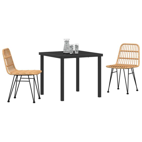 vidaXL Conjunto de Comedor de Jard&iacute;n 3 pcs Marr&oacute;n