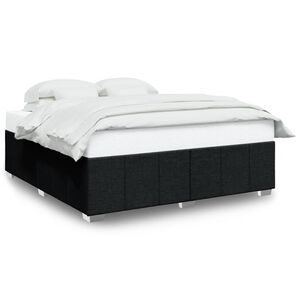 vidaXL Cama sin colch&oacute;n tela negro 200x200 cm