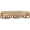 vidaXL Conjunto de sof&aacute;s de exterior con coj&iacute;n 9 pcs Natural y Beige