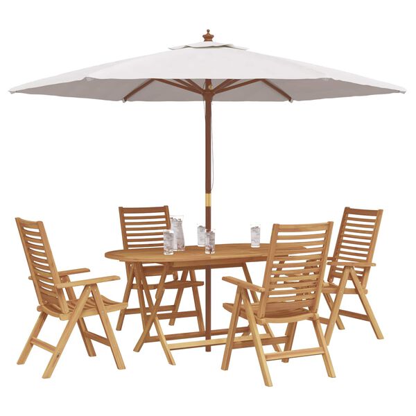 vidaXL Conjunto de Comedor de Jard&iacute;n 5 pcs Marr&oacute;n