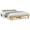 vidaXL Estructura de cama sin colch&oacute;n 140x190 cm madera maciza roble