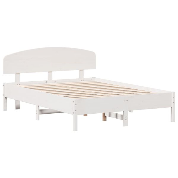 vidaXL Estructura de cama sin colch&oacute;n madera de pino blanca 140x190 cm