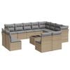 vidaXL Set sof&aacute;s de jard&iacute;n con cojines 13 pzas rat&aacute;n sint&eacute;tico beige