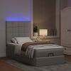 vidaXL Cama otomana con colch&oacute;n y luces LED tela gris taup&eacute; 90x200 cm