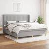 vidaXL Cama box spring con colch&oacute;n tela gris claro 200x200 cm