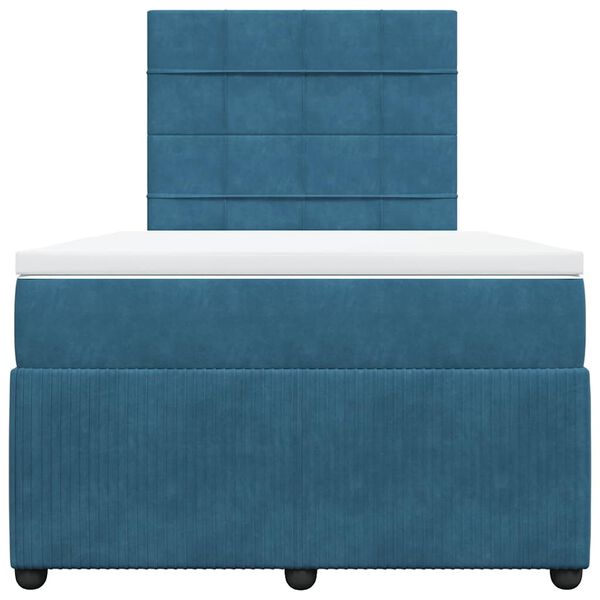 vidaXL Cama box spring con colch&oacute;n terciopelo azul oscuro 120x200 cm