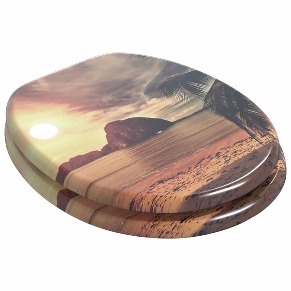 vidaXL Asiento de WC Naranja 44 x 38 cm Tablero de MDF