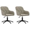 vidaXL Sillas de comedor giratorias 2 uds de terciopelo gris claro