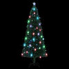 vidaXL &Aacute;rbol de Navidad preiluminado con soporte y LED fibra &oacute;ptica 240 cm
