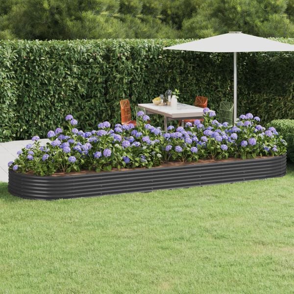 vidaXL Jardinera arriate acero galvanizado antracita 450x140x36cm