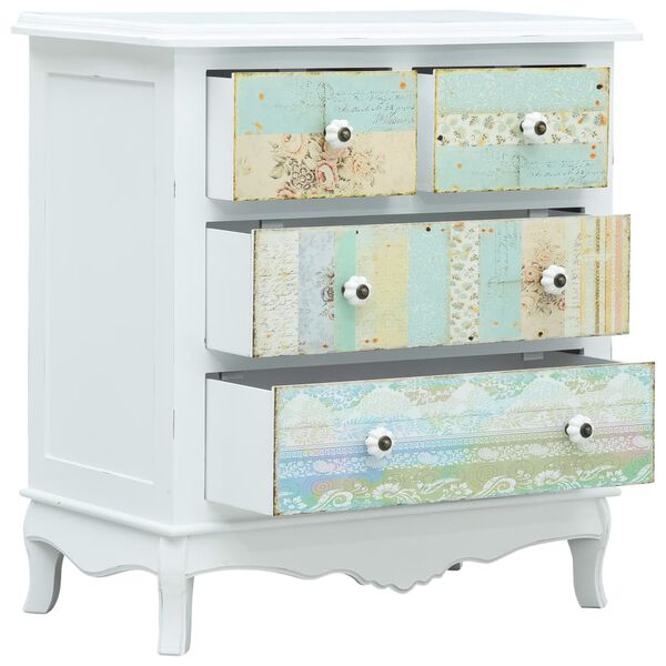vidaXL Aparador con 4 cajones MDF blanco 65,5x35x68 cm