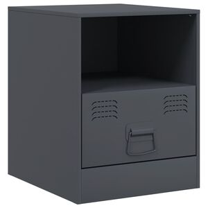 vidaXL Mesita de noche acero gris antracita 34,5x39x44 cm