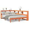 vidaXL Cama con estanter&iacute;a sin colch&oacute;n madera maciza marr&oacute;n 150x200 cm