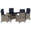vidaXL Conjunto de Comedor de Jard&iacute;n 5 uds. Gris rat&aacute;n sint&eacute;tico
