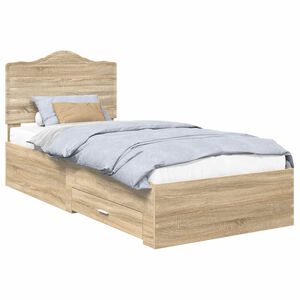 vidaXL Estructura de cama con cabecera Roble Sonoma 70 x 190 cm