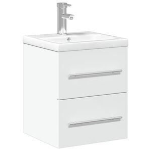 vidaXL Mueble de ba&ntilde;o con lavabo integrado blanco
