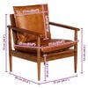 vidaXL Sillón de cuero auténtico marrón con madera de acacia