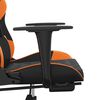 vidaXL Silla gaming con reposapi&eacute;s cuero sint&eacute;tico negro naranja