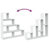 vidaXL Librería divisora 4 niveles madera blanca 143,5x29x143,5 cm