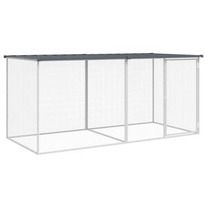 vidaXL Jaula para gallinas con techo de acero galvanizado antracita 203x98x90 cm