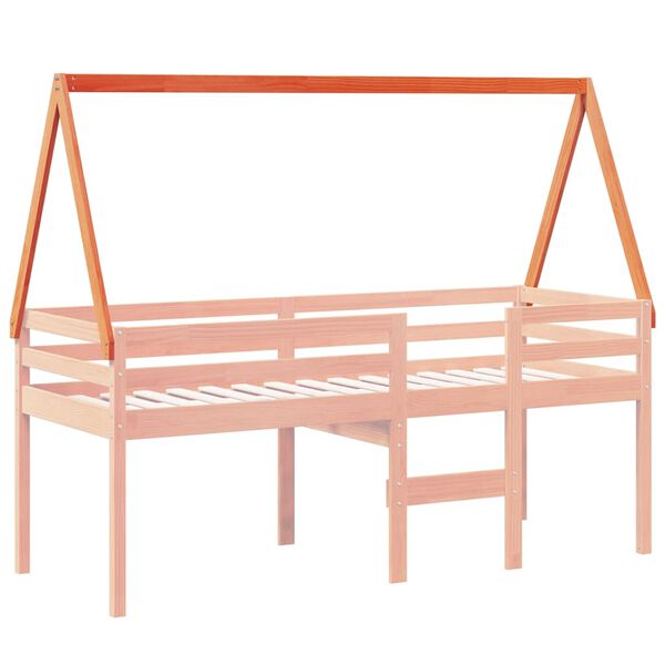vidaXL Techo de cama infantil madera maciza pino marrón 209x95,5x88 cm