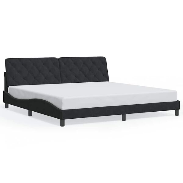 vidaXL Estructura cama sin colch&oacute;n terciopelo negro 200x200 cm