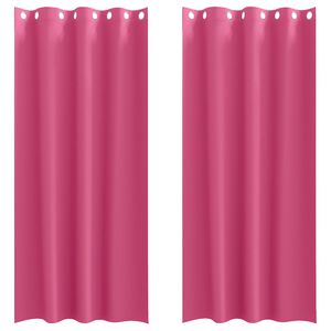 vidaXL Cortinas Opacas con Anillas 2 uds. Rosa Brillante 225 x 140 cm
