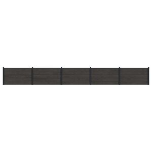 vidaXL Panel de valla 5 pcs WPC y Aluminio Negro