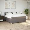 vidaXL Cama box spring con colch&oacute;n tela gris taupe 180x200 cm