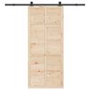 vidaXL Puerta Corredera Marr&oacute;n 90 x 208 cm Madera de pino macizo