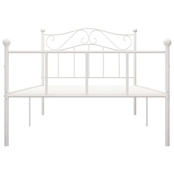 vidaXL Estructura de cama sin colch&oacute;n metal blanca 90x200 cm