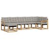 vidaXL Conjunto de sof&aacute;s de exterior 7 pcs Blanco y Gris Claro