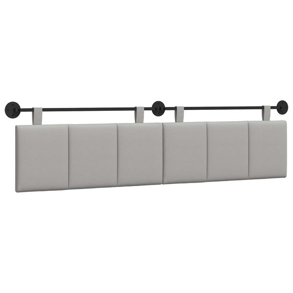vidaXL Cabecera Colgante Rayado Gris Nube 210 x 55 x 5 cm tela