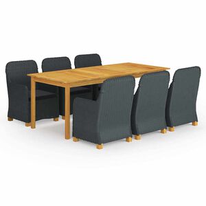 vidaXL Juego de comedor para jard&iacute;n de 7 piezas gris oscuro