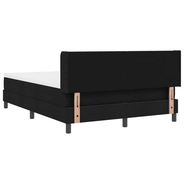 vidaXL Cama tipo Box Spring con colch&oacute;n Negro 190 x 140 cm Poli&eacute;ster