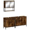 vidaXL Set de muebles baño 3 pzas madera contrachapada roble ahumado