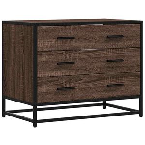 vidaXL C&oacute;moda de madera contrachapada roble marr&oacute;n 70x41x56 cm