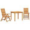 vidaXL Conjunto de Comedor de Jard&iacute;n 3 uds. Marr&oacute;n