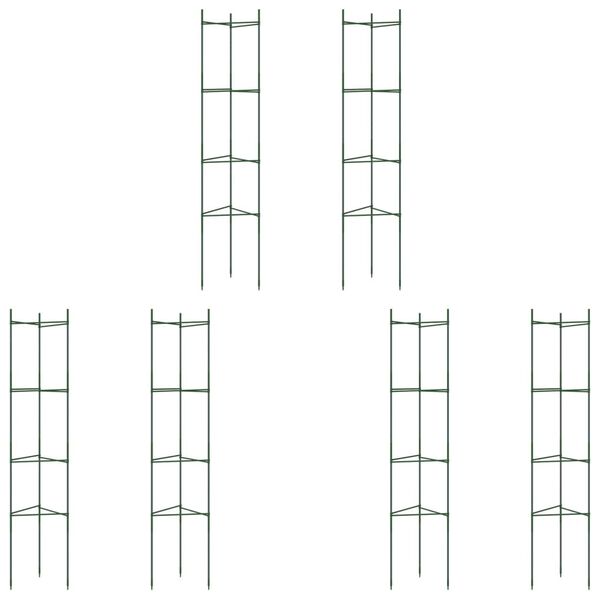 vidaXL Tutores para tomates 6 unidades acero y PP 154 cm