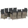 vidaXL Conjunto de Comedor de Jard&iacute;n 9 pcs Gris rat&aacute;n sint&eacute;tico